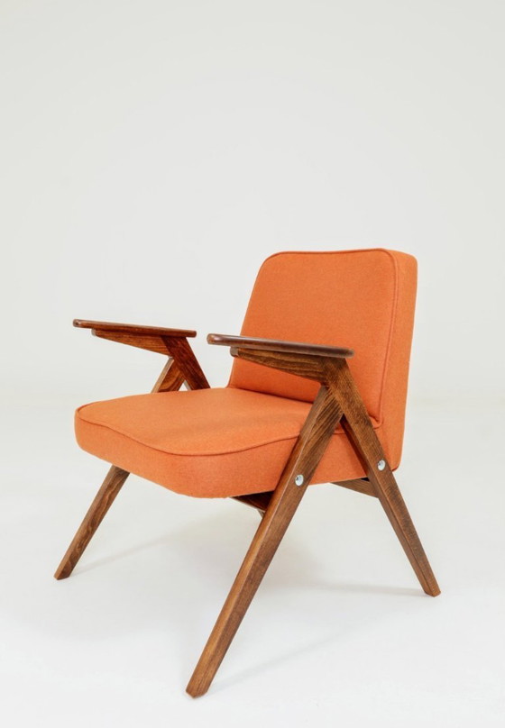 Image 1 of Vintage fauteuil natuurlijke wol Papaya oranje