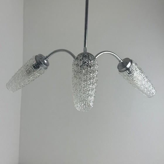 Lampadario vintage a 3 luci, anni '60 – Metal (photo 3 of 15)