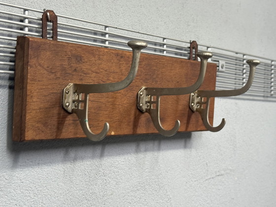 Image 1 of Authentic 1930s coat rack - wood with metal hooks