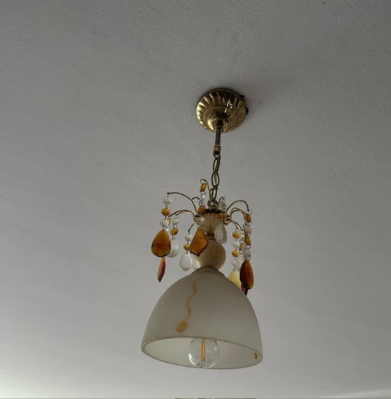 Image 1 of Suspension vintage du Maroc avec pendentifs en verre