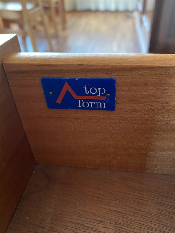 Image 1 of Topvorm vintage teakhouten ladenkast 