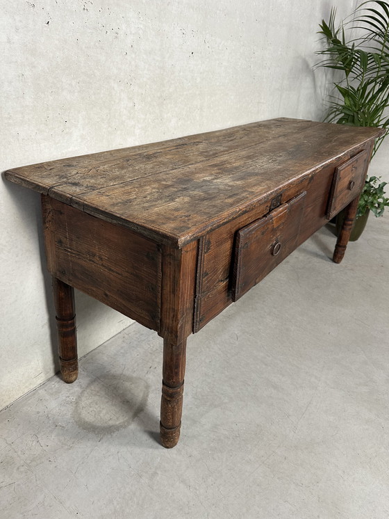 Image 1 of Antigua mesa auxiliar española - Siglo XIX