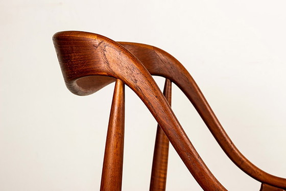 Image 1 of Satz von 6 dänischen Stühlen aus Teak und Skai, Modell 16 von Johannes Andersen für Uldum Møbelfabrik 1965.