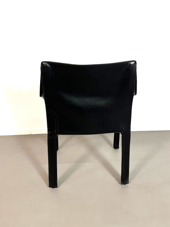 Image 1 of Poltrona CAB 413 in pelle nera di Mario Bellini per Cassina, anni '80.