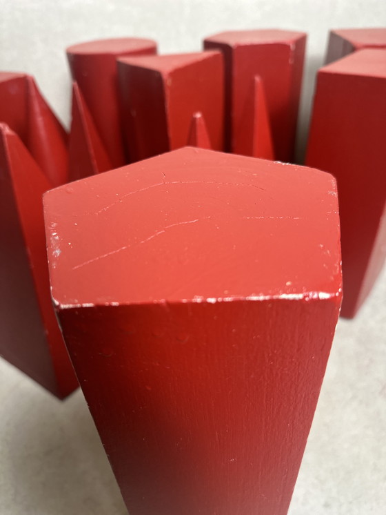 Image 1 of 12x Formas geométricas antiguas - madera