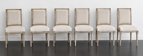 Louise XVI style Dining chairs (6 pieces) – Textile (photo 10 of 11)