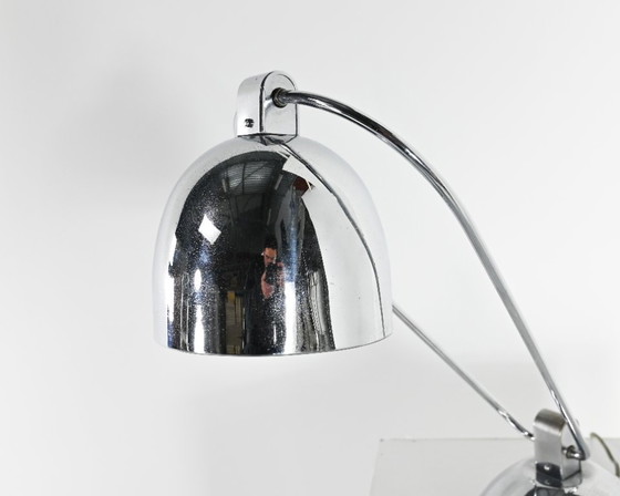 Image 1 of Lampe design Yves Jujeau et André Mounique pour Jumo. Métal chromé, France C.1930.