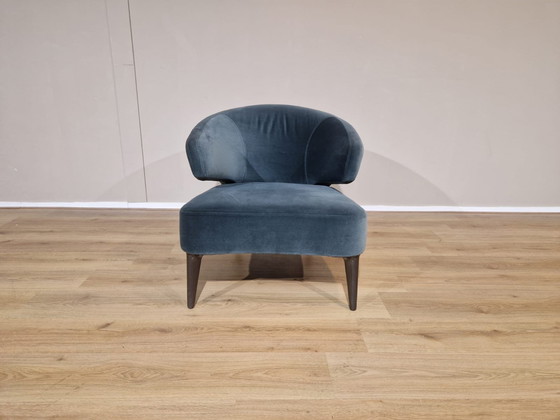 Image 1 of Fauteuil Aston Minotti Velours vert Tissu Design Rodolfo Dordoni