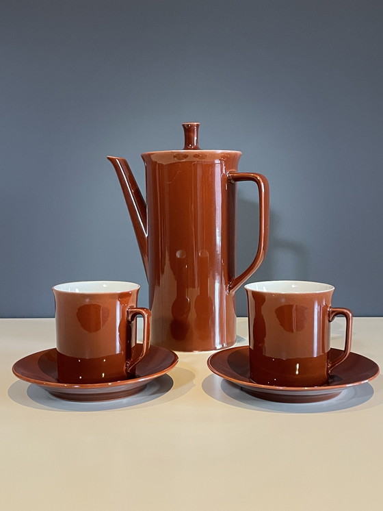 Image 1 of Villeroy & Boch Luxembourg coffee set - chestnut brown vintage design, 1960s