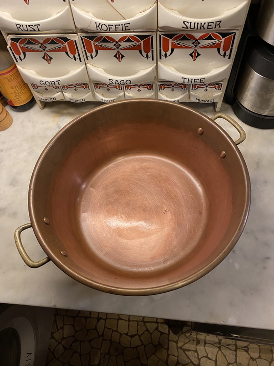 Image 1 of French jam bowl. Marmite pan