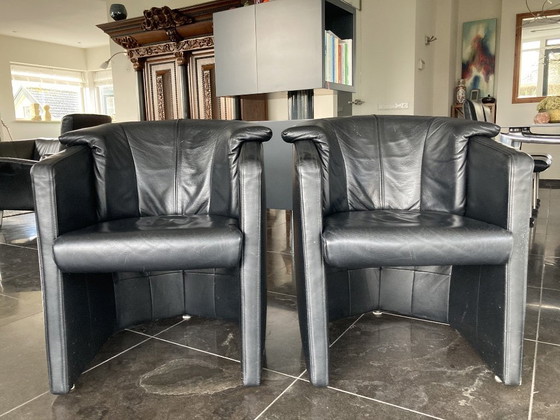 Image 1 of Due poltrone Rolf Benz modello 390, in pelle nera