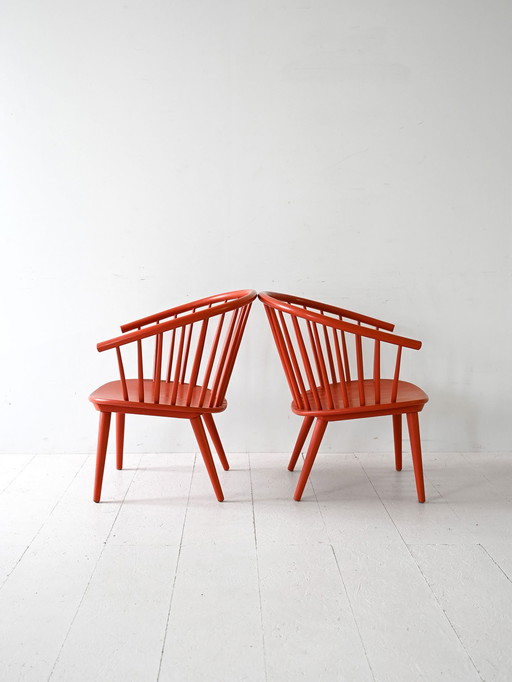 Paar "Eker" stoelen van Illis Lundgren