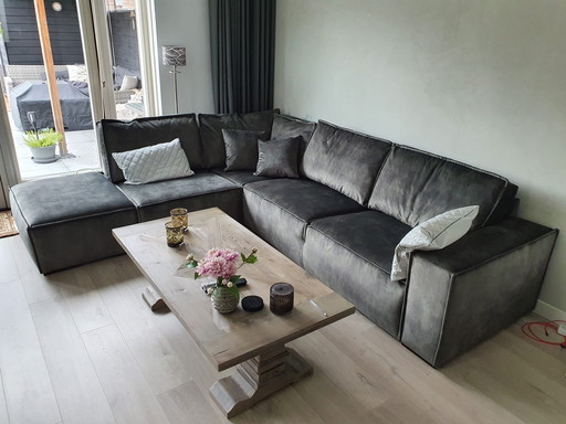 Riviera maison Sofa aus grünem Samt