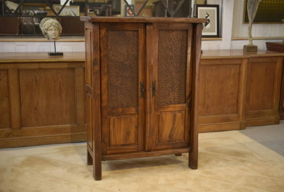 Brutalist Aranjou wardrobe in elm 1960s (photo 4 of 11)