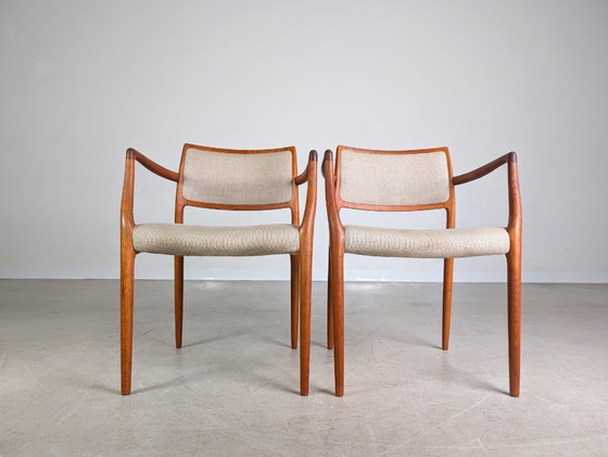 Image 1 of Set van 2 Niels Moller fauteuils JL Møller Møbelfabrik model 80