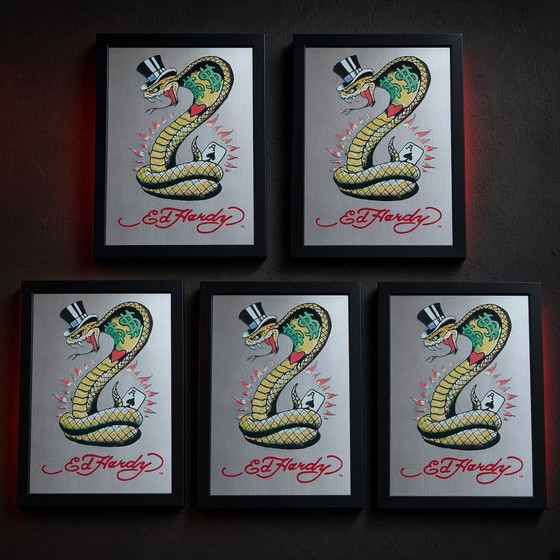 5 x Ed Hardy Espejos "Snake", Plástico, Negro (foto 2 de 7)