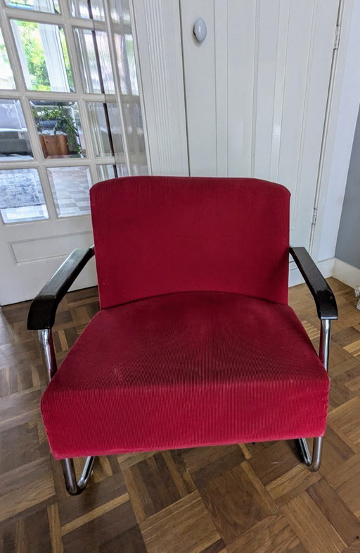 Rode design stoel Jan des Bouvrie 