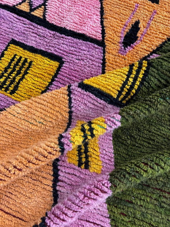 Image 1 of Modern Moroccan Berber Rug 200x300 cm – Handmade Pink Wool Rug | Colorful Beni Ouarain Luxury Rug | Boho Chic Rug