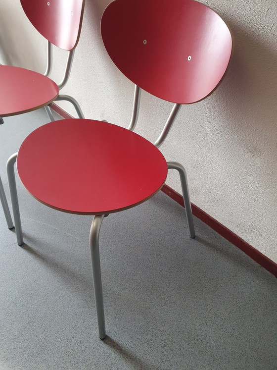 2 chaises rouges, matériau très robuste, Exsta Nederland BV – Chaises de salle à manger, Metal, Wood (photo 6 of 7)