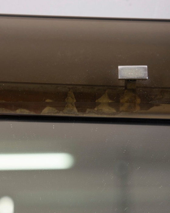 Image 1 of Miroir mural vintage des années 1970 en verre fumé, design italien