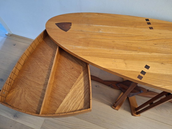 Table basse / Table d'appoint avec tiroirs style Art Déco – Savoir-faire dans le style de Schuitema (photo 5 of 17)