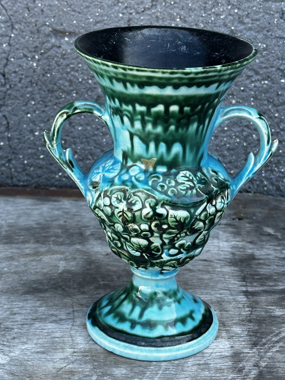 Image 1 of Vase Turquoise céramique Vintage 70’s - Keramik West Germany H 20 cm