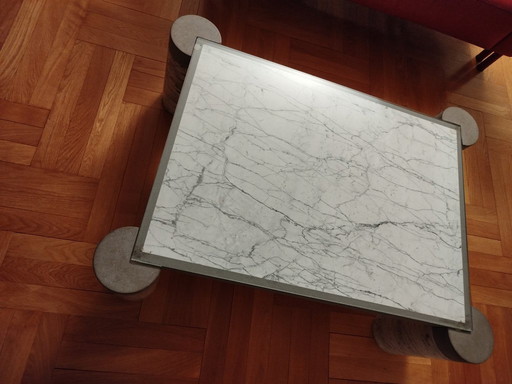 Table basse en marbre et verre – Design italien