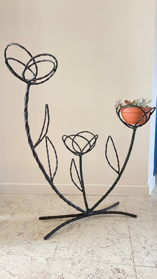 Etagère à Plantes Acier Courbé Vintage