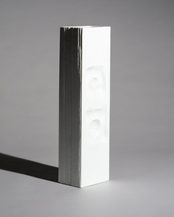 Image 1 of XL Rosenthal Studio-Line “Op Art” Floor Vase Martin Freyer H 43 cm Op-Art Relief