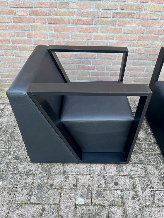 Fauteuils design Mobitec – Ensemble complet de 3 – dont 1 neuf – Leather (photo 8 of 10)