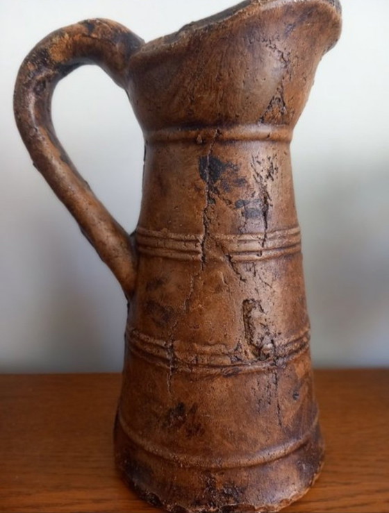 Image 1 of Monastic Reserve Pitcher, Spain, 19th Century - Institutional Markings J.M."