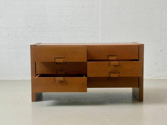 Mid-century oak sideboard in brutalist style, 1960s – Wood (photo 6 of 12)