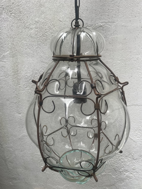 Image 1 of Geblazen glazen Venetiaanse hal- of ganglamp