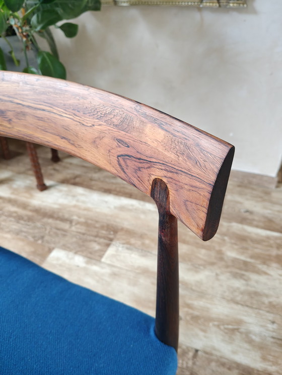 Image 1 of Vintage rosewood dining chairs blue