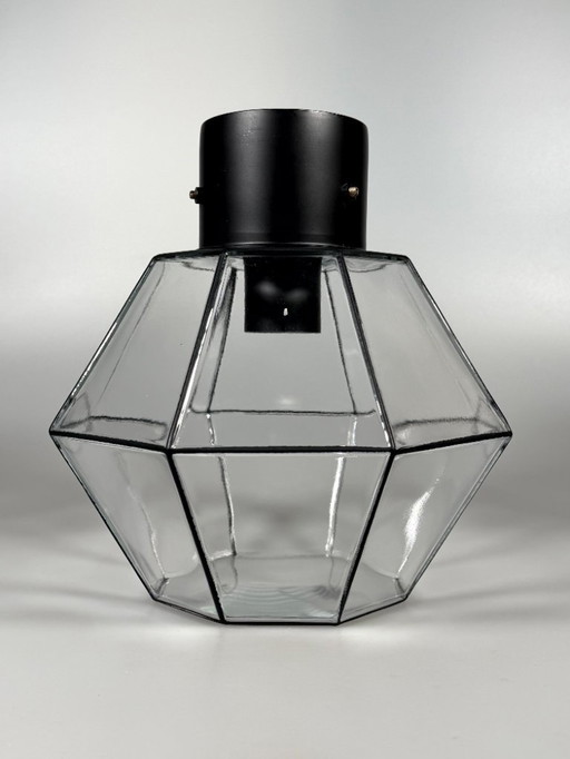 1960s/70s Plafoniere ceiling lamp by Glashütte Limburg, Germany, Space Age