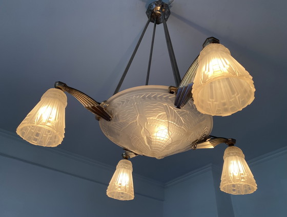 Image 1 of Art Deco hanging lamp 20s Made in Frace