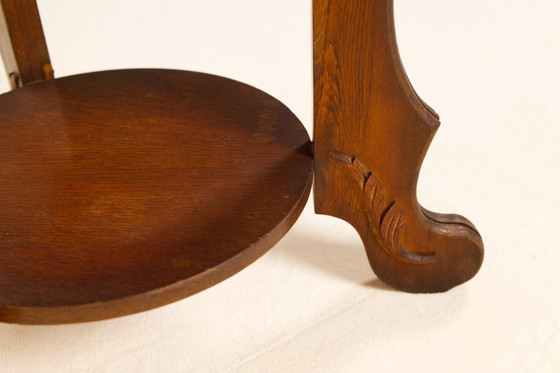 Image 1 of Tavolino laterale Art Déco a due livelli in rovere, Belgio, anni '30