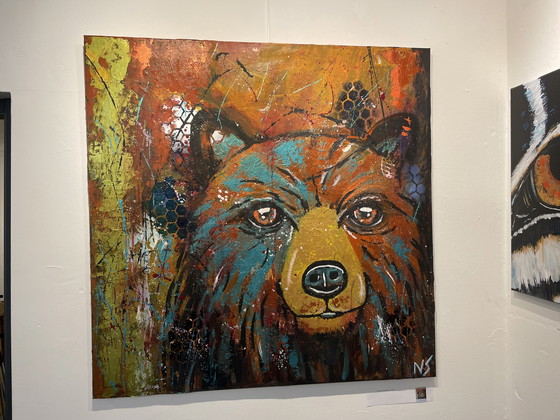 Image 1 of Abstract painting bear 1 by 1 m