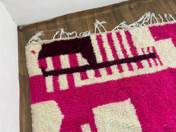 Image 1 of Handmade Moroccan Berber Wool Rug Geometric Patterns in Earthy Tones Soft Durable Artisan Craftsmanship