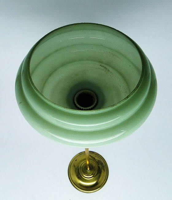 Pendelleuchte aus Glas und Messing im Stil der Mitte des 20. Jahrhunderts, 1950er Jahre – Pendelleuchten (photo 6 of 8)