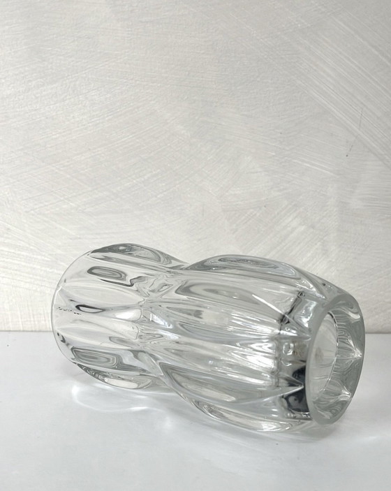 Image 1 of Vase vintage SKLO Union par Jan Schmidt en verre transparent années 60