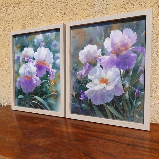  Iris B103 - diptyque dans un cadre