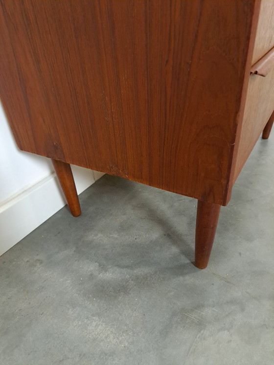 Image 1 of Danish teak chest of drawers with 4 drawers
