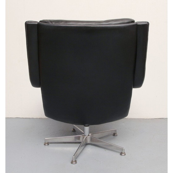 Image 1 of Vintage swivel armchair in leather by Geoffrey Hartcourt for Artifort, Netherlands 1970s