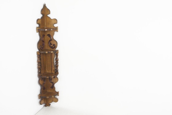Scaffale Angolare Vintage da Parete Legno Barocco Curio Etagère Ornato Sospeso Display – Armadi a muro, Wood (photo 2 of 10)