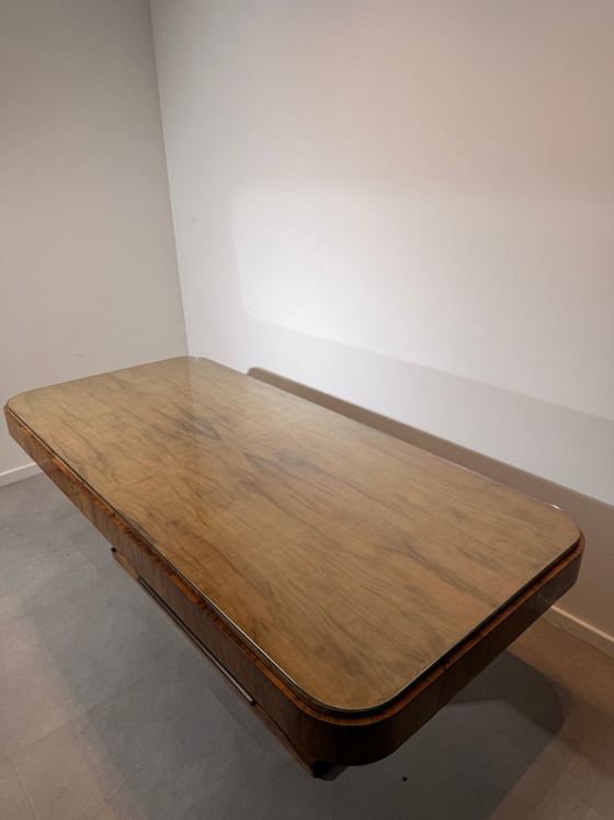 Image 1 of Art Deco Table With Glass Top