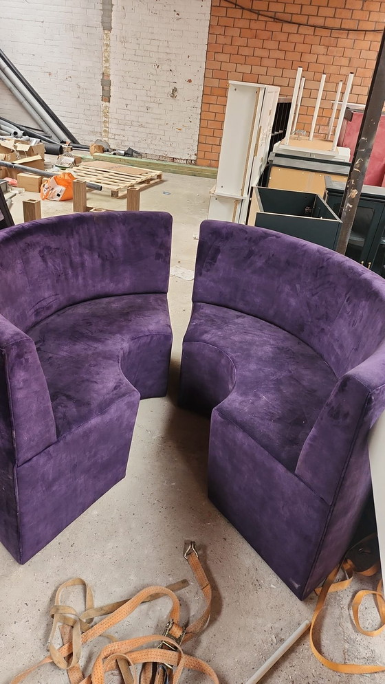 Image 1 of Lila Samt-Lounge-Sitzmöbel