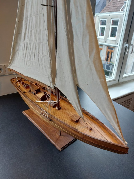 Image 1 of Vintage handgemaakt houten modelschip – Shackleton's Endurance (96 cm)