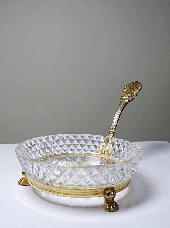 Image 1 of Sèvres crystal trinket tray, designed by L. Seiler, with an antique gilt mount