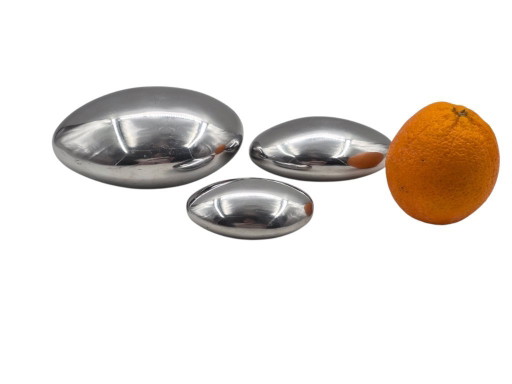 Set di 3 ciottoli decorativi in ​​alluminio massiccio